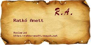 Ratkó Anett névjegykártya
